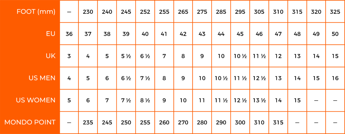 Crispi size guide discount